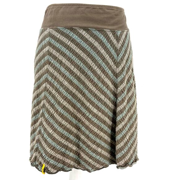 Lole brown green gray striped short cotton/spandex summer skirt (XS) - Picture 1 of 8